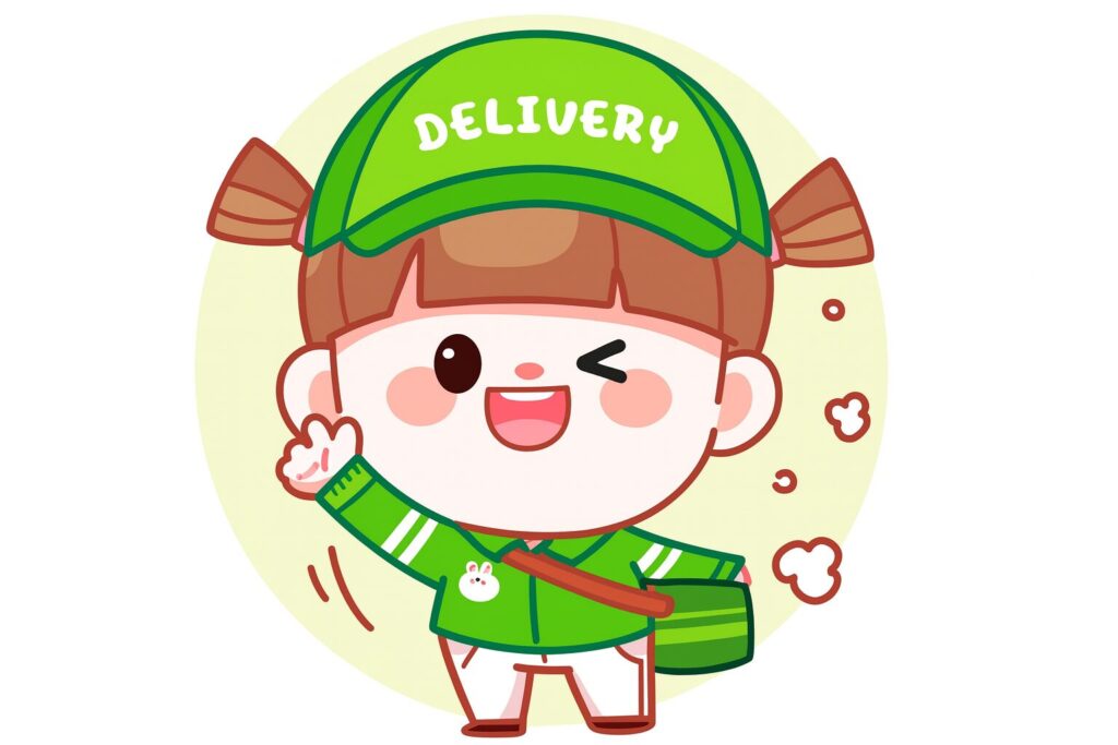 女の配達員さん